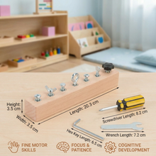 Load image into Gallery viewer, Montessori Wooden Screw and Nut Toy for Fine Motor Skill Practice