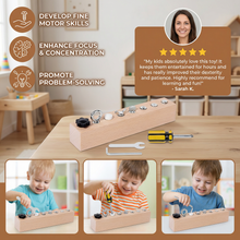 Load image into Gallery viewer, Montessori Wooden Screw and Nut Toy for Fine Motor Skill Practice