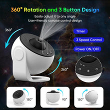 Load image into Gallery viewer, Galaxy Projector with 360 Degree Rotation and 12 Film Discs, Adjustable Focus