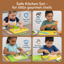 Load image into Gallery viewer, Kids Play Kitchen Tool Set with Child Safe Utensils for Pretend Cooking