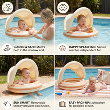 Load image into Gallery viewer, Inflatable Baby Swim Ring with Removable Sun Canopy and Retro Lollipop Design for Pool Play
