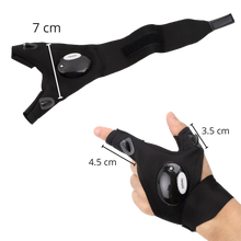 Load image into Gallery viewer, LED Finger Light Gloves with Hook and Loop Wrist Straps for Night Repairs