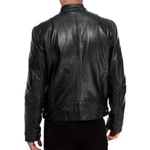 Load image into Gallery viewer, Leather Biker Collar Jacket