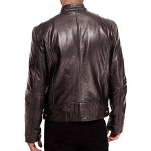 Load image into Gallery viewer, Leather Biker Collar Jacket