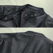 Load image into Gallery viewer, Leather Biker Collar Jacket