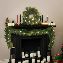 Load image into Gallery viewer, LED Illuminated Christmas Wreath with Warm White Lights