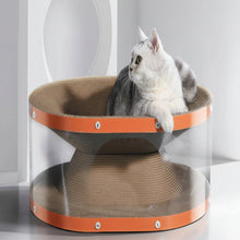 Load image into Gallery viewer, Cardboard Cat Scratching Board with Nest Resting Area and Corrugated Texture, 17.7 Inches