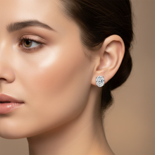 Load image into Gallery viewer, Moissanite Stud Earrings Oval Cut with D Color VVS1 Clarity and 925 Sterling Silver