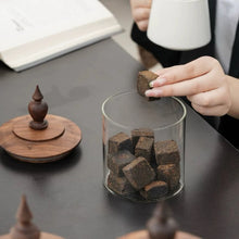 Load image into Gallery viewer, Medieval Retro Glass Canister with Walnut Lid