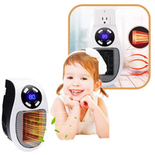 Load image into Gallery viewer, Mini Electric Space Heater, Portable Ceramic Plug-In Heater with Thermostat and Timer