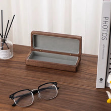 Load image into Gallery viewer, Minimalist Walnut Glasses Case Solid Black Walnut Wood