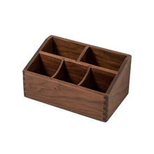 Load image into Gallery viewer, Black Walnut Remote and Desktop Organizer Box