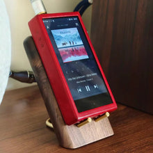 Load image into Gallery viewer, Minimalist Walnut Phone Stand with Brass Support