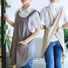 Load image into Gallery viewer, Nari Korean Inspired Cross Back Apron Dress With Front Pockets