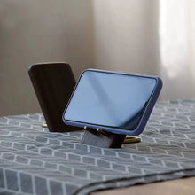 Load image into Gallery viewer, Minimalist Walnut Phone Stand with Brass Support