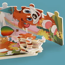 Load image into Gallery viewer, 3D Wooden Puzzle for Toddlers, Montessori Educational Toy with Animals and Vehicles