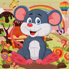 Load image into Gallery viewer, 3D Wooden Puzzle for Toddlers, Montessori Educational Toy with Animals and Vehicles