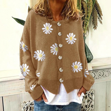 Load image into Gallery viewer, Floral Embroidery Knitted Sweater