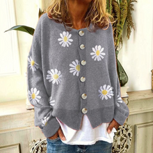 Load image into Gallery viewer, Floral Embroidery Knitted Sweater