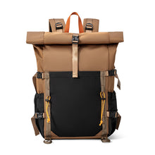 Load image into Gallery viewer, Rolltop Backpack with Water Resistant Fabric and Padded Straps for Hiking