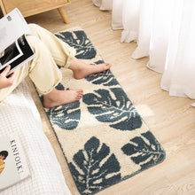 Load image into Gallery viewer, Leaf Pattern Runner Mat with Plush Fibers for Hallways
