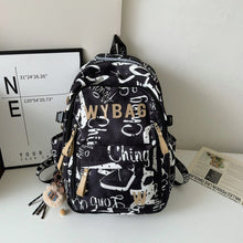 Load image into Gallery viewer, Graffiti Print Backpack with Padded Straps and Multiple Compartments, Weather Resistant