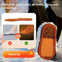 Load image into Gallery viewer, Rechargeable Heated Insoles with Dual Heating Zones and Adjustable Thermostat, Trim to Fit