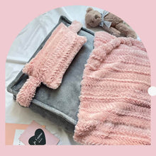 Load image into Gallery viewer, Plush Pet Bed with Faux Rabbit Fur and Matching Pillow, Removable Blanket
