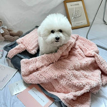Load image into Gallery viewer, Faux Rabbit Fur Pet Bed with Raised Edges and Matching Pillow, Blanket Included