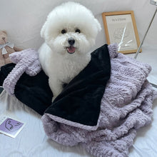 Load image into Gallery viewer, Faux Rabbit Fur Pet Bed with Raised Edges and Matching Pillow, Blanket Included