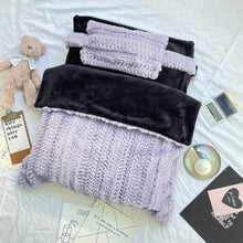 Load image into Gallery viewer, Faux Rabbit Fur Pet Bed with Raised Edges and Matching Pillow, Blanket Included