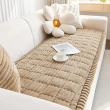 Load image into Gallery viewer, Plush Couch Cover with Pleated Edges, Thick Flannel Fabric
