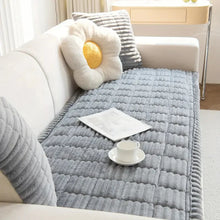 Load image into Gallery viewer, Plush Couch Cover with Pleated Edges, Thick Flannel Fabric