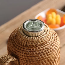 Load image into Gallery viewer, 34oz. Insulated Rattan Thermos Jug for Hot and Cold Drinks