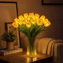 Load image into Gallery viewer, Light Up Tulip Bouquet with Ten Glowing Blooms Battery Powered in Yellow Blue Pink Or Red