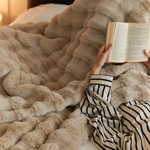 Load image into Gallery viewer, Rabbit Faux Fur Blanket Throw for All-Season Comfort