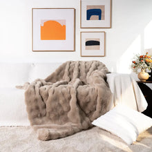Load image into Gallery viewer, Rabbit Faux Fur Blanket Throw for All-Season Comfort