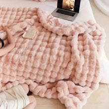 Load image into Gallery viewer, Rabbit Faux Fur Blanket Throw for All-Season Comfort