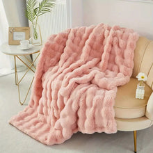Load image into Gallery viewer, Rabbit Faux Fur Blanket Throw for All-Season Comfort