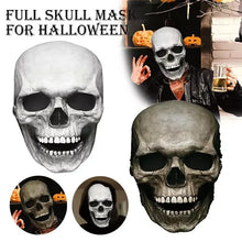 Load image into Gallery viewer, Full Head Skull Mask with Movable Jaw and Latex Construction