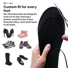 Load image into Gallery viewer, Rechargeable Heated Insoles with Dual Heating Zones and Adjustable Thermostat, Trim to Fit