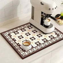 Load image into Gallery viewer, Retro Tile Design Absorbent Coffee Drying Mat