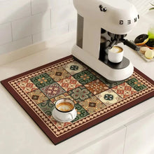 Load image into Gallery viewer, Retro Tile Design Absorbent Coffee Drying Mat