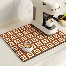 Load image into Gallery viewer, Retro Tile Design Absorbent Coffee Drying Mat