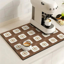Load image into Gallery viewer, Retro Tile Design Absorbent Coffee Drying Mat