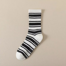 Load image into Gallery viewer, Unisex Mid-Calf Striped Yoga Socks - Non-Slip, Sweat-Absorbing, Odor-Control