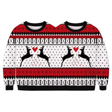 Load image into Gallery viewer, Double Ugly Christmas Couple Sweater Funny Siamese Twins 3D Printed Pullover for Couples