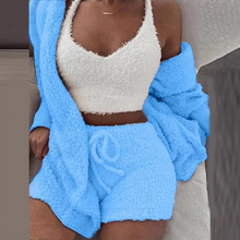 Load image into Gallery viewer, Women's Cozy Winter Pajama Set with Long Sleeve Crop Top and Pants
