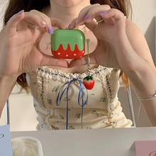 Load image into Gallery viewer, 3D Strawberry Silicone AirPods Case with Soft Cover and Charm Pendant