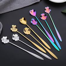 Load image into Gallery viewer, 4 Piece Stainless Steel Flower Teaspoon and Dessert Spoon Set